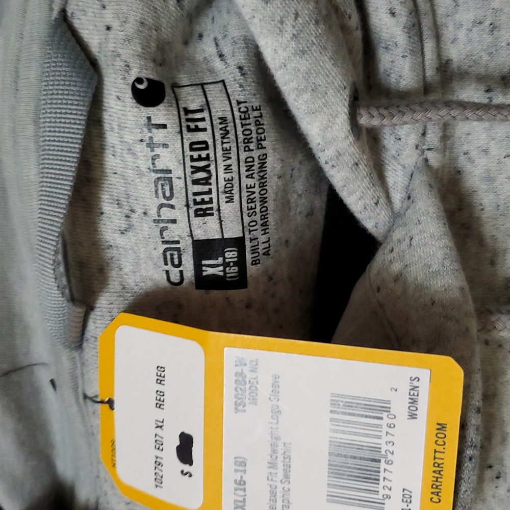 NWT Carhartt Sz XL Relaxed Fit Midweight Logo Sleeve Graphic Sweatshirt Asphalt - Picture 6 of 15